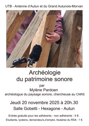 image : Archéologie du patrimoine sonore : des archives à l'étude de la sensorialité des gestes et des paysages sonores