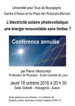 image : L’Electricité solaire voltaïque : CONFERENCE  ANNULEE